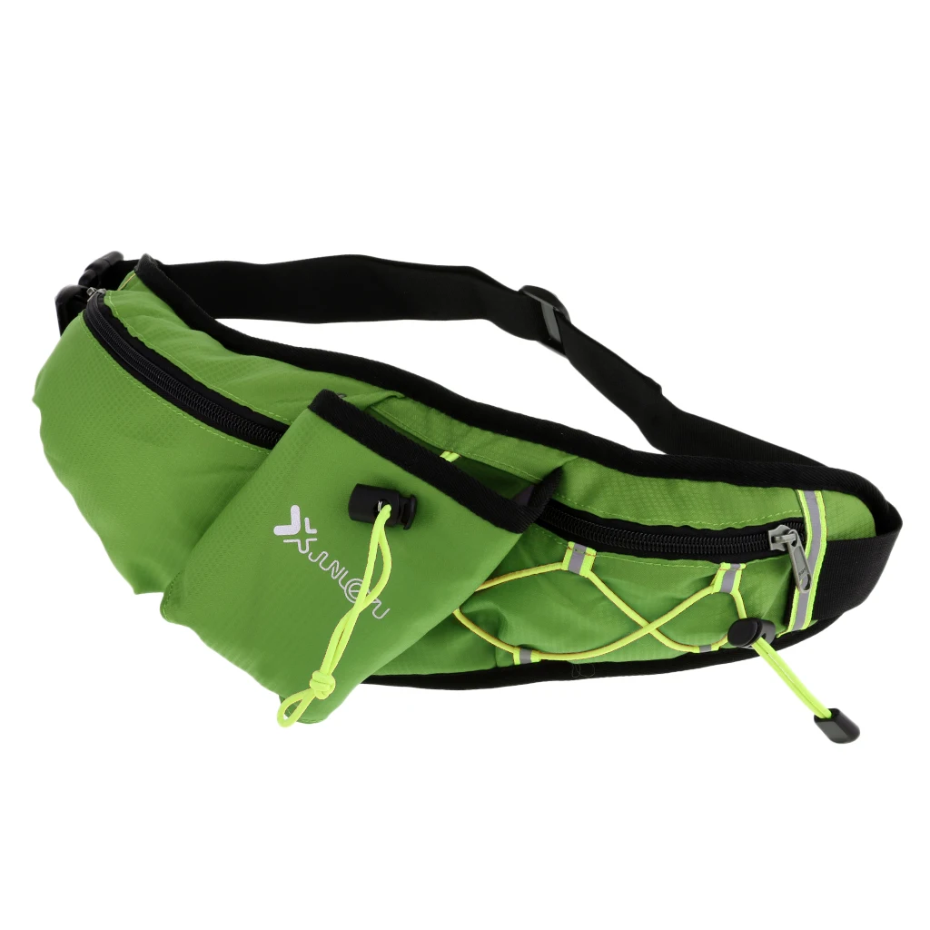 Waterproof Reflective Waist Pack Outdoor Sports Running Hiking Waist Bag with Bottle Holder and Earphone Hole Men Women
