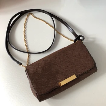 

Free shipping Luxury brand FAVORITE chain bag High quality M40718 women's shoulder messenger bag Monogram clutch Damier Azur