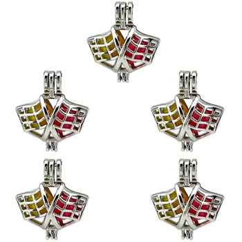 

5PCS Openable Competition Banner Necklace locket Aromatherapy Essential Oil Diffusion Pearl Cage Pendant k631