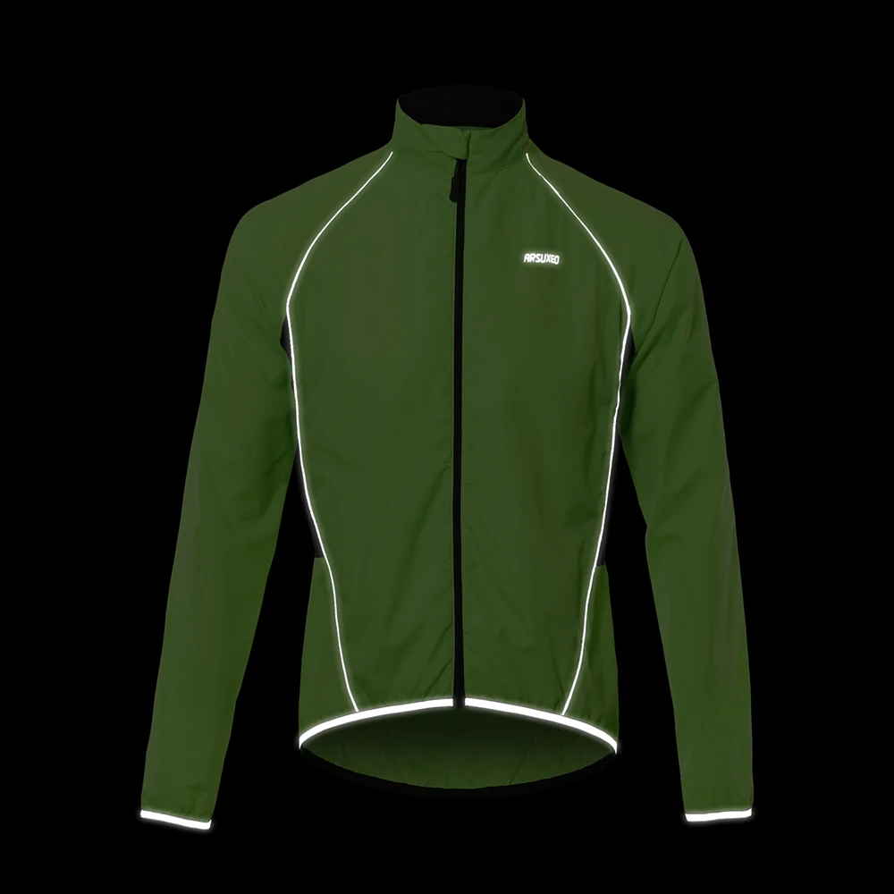 ARSUXEO Men's Cycling Jackets windbreaker Waterproof Camping Hiking Bike Coat Sportswear Ultra Light Reflective 013