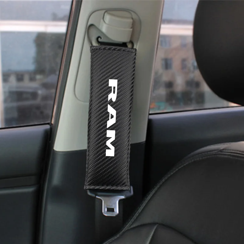1 пара, Стильный автомобильный ремень безопасности, чехол для Dodge ram, автомобильный плечевой протектор, ремень безопасности, накладка из углеродного волокна, Стайлинг