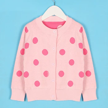 

1-7Yrs 2020 New Baby Boys Girls Dot Cardigan Coat Children Clothing Boys Girls Long Sleeve Knitted Kids Cardigan Coat