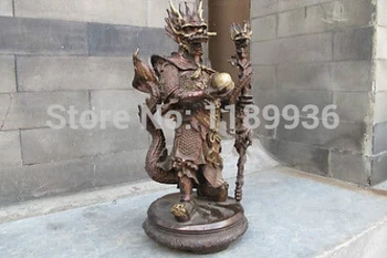 

17"China myth Red Bronze Special Dragon King God Buddha statue