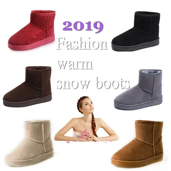 

Snow Boots Woman 2019 Winter Women Ankle Boot Korean Fashion Plus Size Non-slip Flat Booties Keep Warm Ladies Shoes Botas mujer