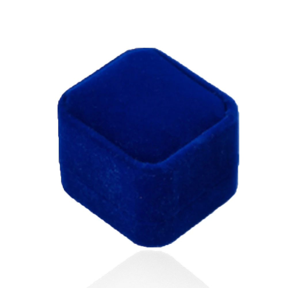 Квадратная/в форме сердца однотонное бархатное ювелирное Ожерелье Кольцо Серьги Дисплей Органайзер коробка для хранения Роскошная Подарочная коробка высокое качество - Цвет: Синий