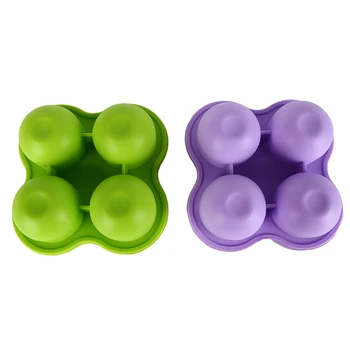 

4-Hole Ice Tray Mold With Lid Silicone Storage Box Diy Candy Cake Food Supplement Box With Lid Ice Tray Mold