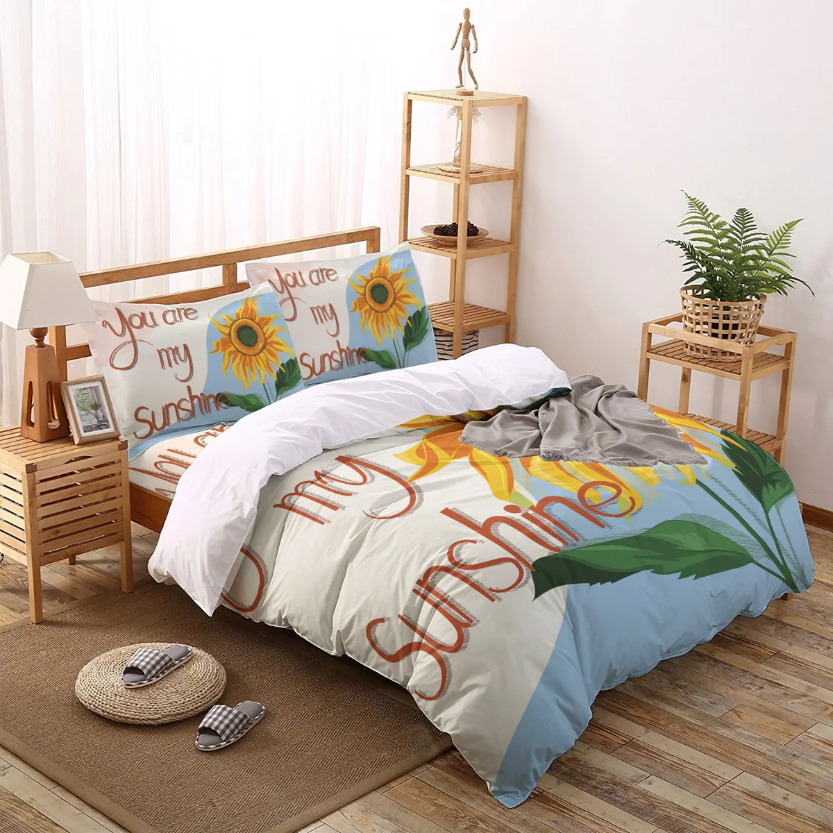 You Are My Sunshine Sunflower Printing Custom Bedding Set 3D Digital Printing Christmas Bedding Set US KING QUEEN