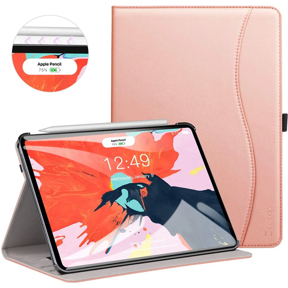 Gold Ztotop для iPad Pro 12,9 чехол, кожаный чехол-книжка с подставкой, умный чехол для iPad Pro, 12,9 дюймов, 3-го поколения - Цвет: Gold