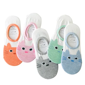 

1 Pair Women Socks 2019 Spring Summer Lady Socks Cotton Color Cute Cartoon Embroidery Female Fashion Socks Girls Korean Style
