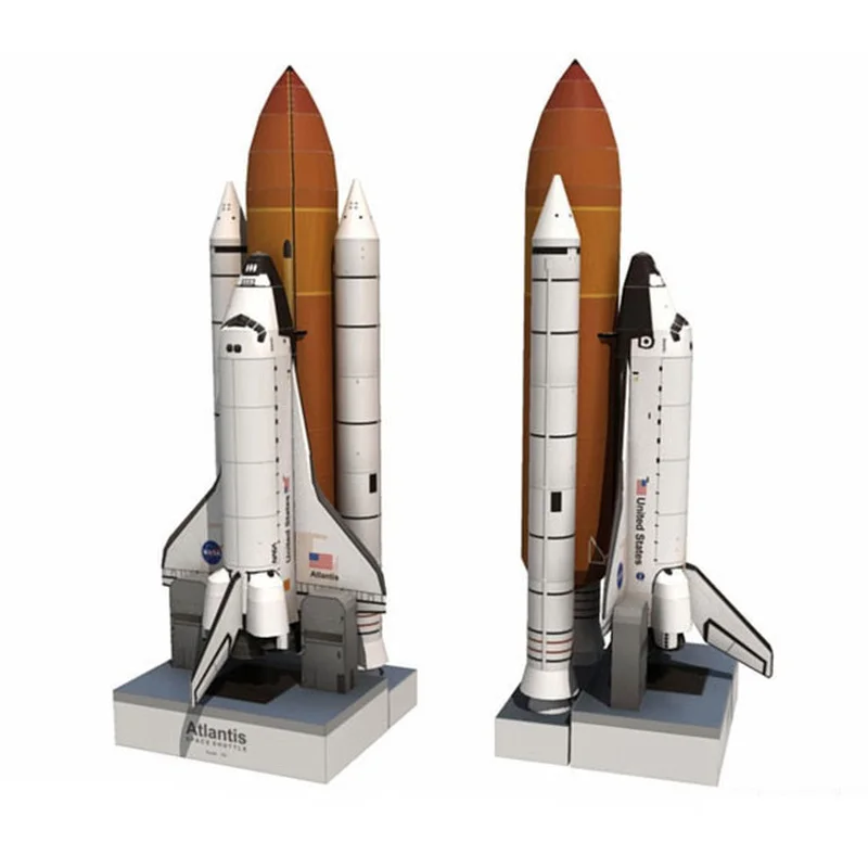Space Shuttle Atlantis Puzzle Handmade Paper Model Rocket 1:150 Scale High 34cm DIY Paper Art