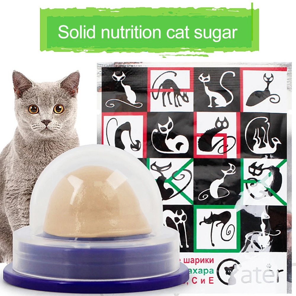 

Healthy Cat Snacks Catnip Sugar Candy Licking Nutrition Gel Energy Ball Toy for Cats Kittens Increase Drinking Water Help Tool