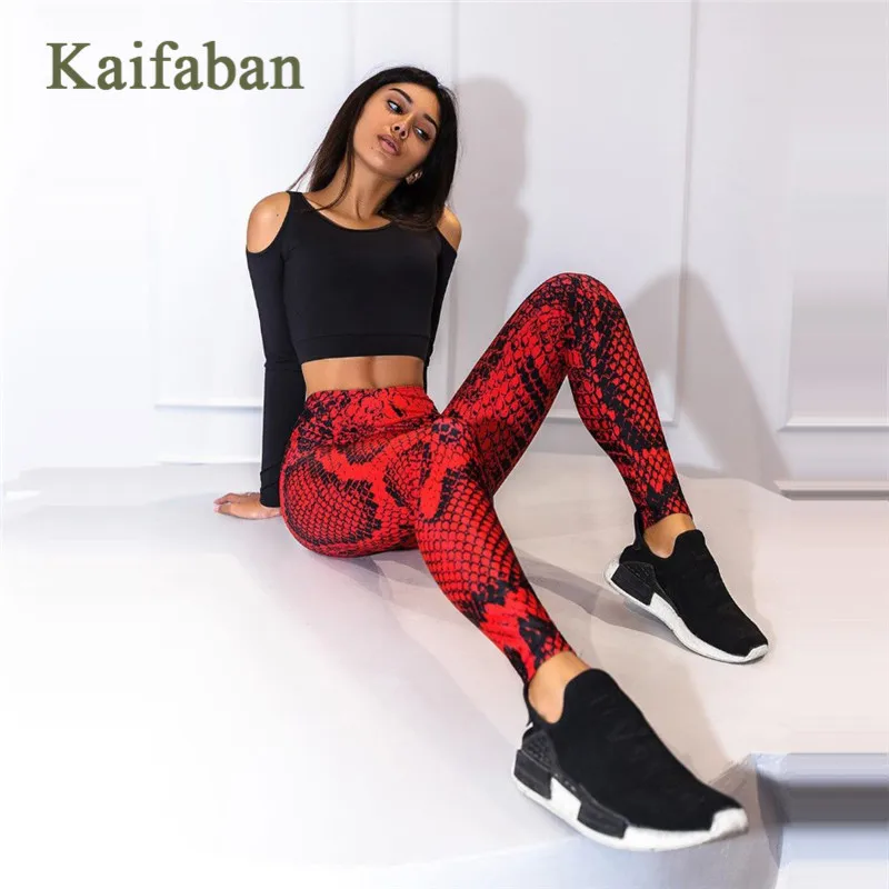 

Women Snake Skin Scales Print Yoga Pants Leggings Fitness High Waist Tight Push Up Gym Clothing Track Run Workout Sports Wear