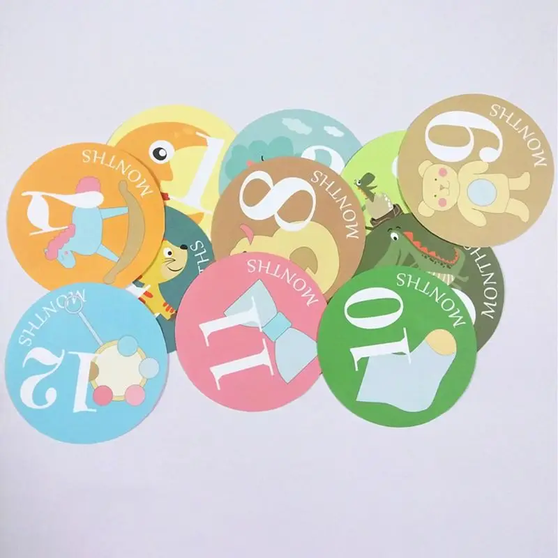 Newborn Milestone Month Sticker Baby Boys Girls Photo Photography Props E65D