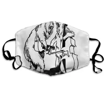 

Mouth Mask Hippopotamus Play Violin Print Masks - Breathable Adjustable Windproof Mouth-Muffle, Camping Running for Women and