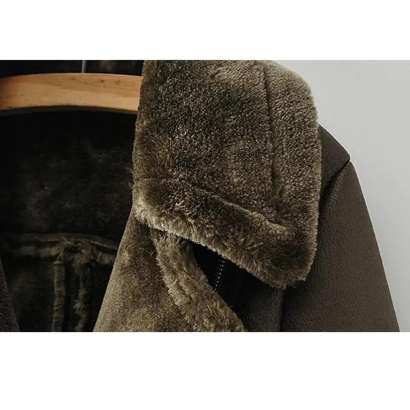 Зимняя куртка с меховым воротником, Толстая теплая куртка из искусственной кожи, Женская Черная байкерская куртка из искусственной кожи, байкерская куртка размера плюс, Женская винтажная куртка