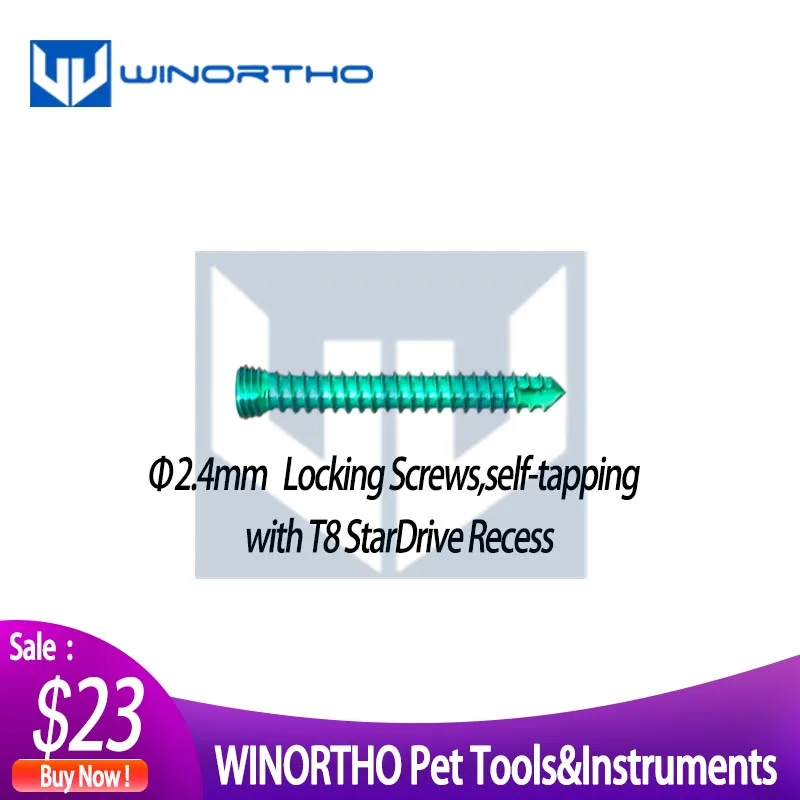 Tornillos autorroscantes de bloqueo de titanio de 2,4mm, solo para uso veterinario, instrumentos ortopédicos de animales, Clínica de mascotas veterinario