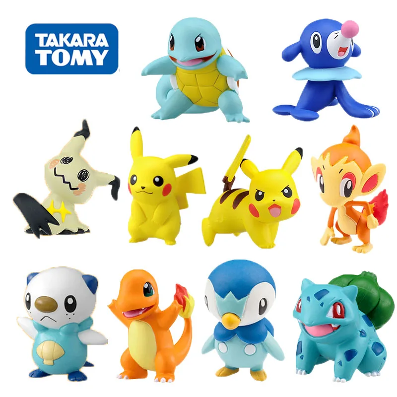 Tomy Pokemon 4-6cm Charmander Popplio Litten Pikachu Rowlet Treecko Eevee Fennekin Greninja Anime Action Figure Dolls Toy