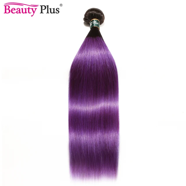 1 Bundle Deal Ombre Brazilian Straight Human Hair Weave Pre Colored 1B 99J Blue Green Purple Orange 30 Blonde Red 27 Hair Bundle 1B Purple