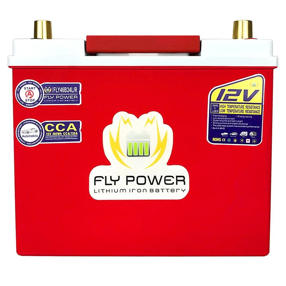 LiFePO4 battery 12V FLY46B24L/R 360Wh CCA720A With BMS lithium iron start ups bateria for LiFePo4 Car lithium iron battery