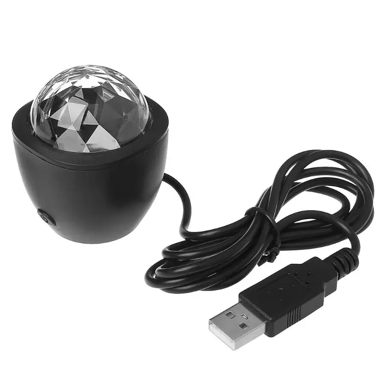 

Drop Shipping Mini LED Stage Light Sound Actived Multicolor Disco Ball Magic Effect Lamp 3W USB