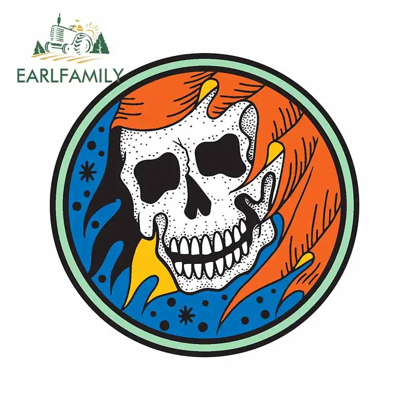 EARLFAMILY 13 см x 8 1 для черепа символ красный волос знак виниловая оболочка автомобиля