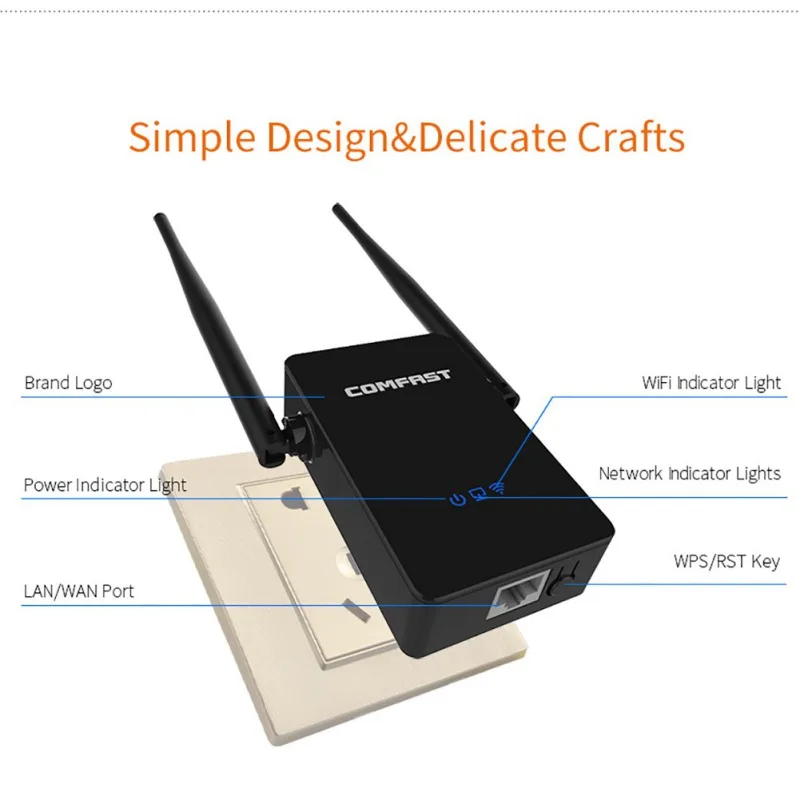 300M Wifi ретранслятор усилитель сигнала Wifi ретранслятор расширитель сигнала черный