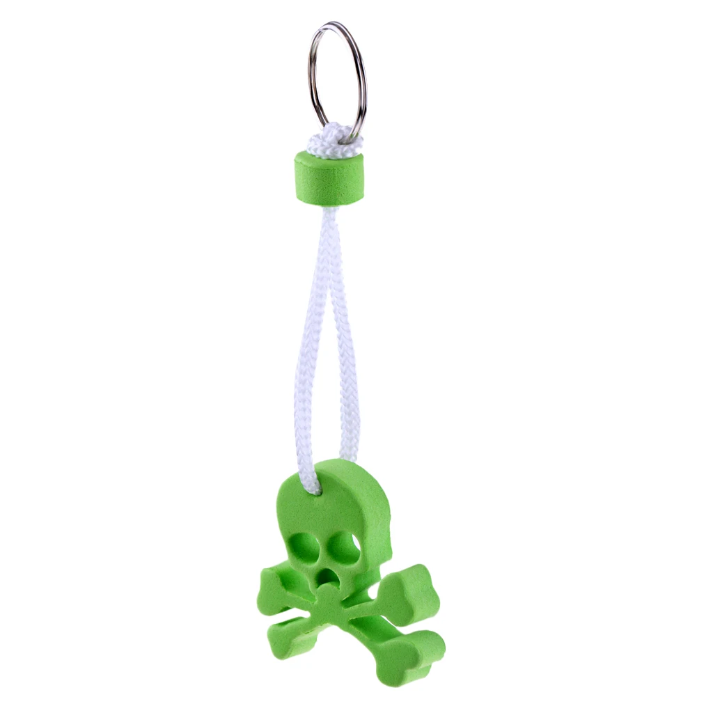 Portable Lightweight EVA Foam Floating Skull Skeleton Keyring Keychain Float