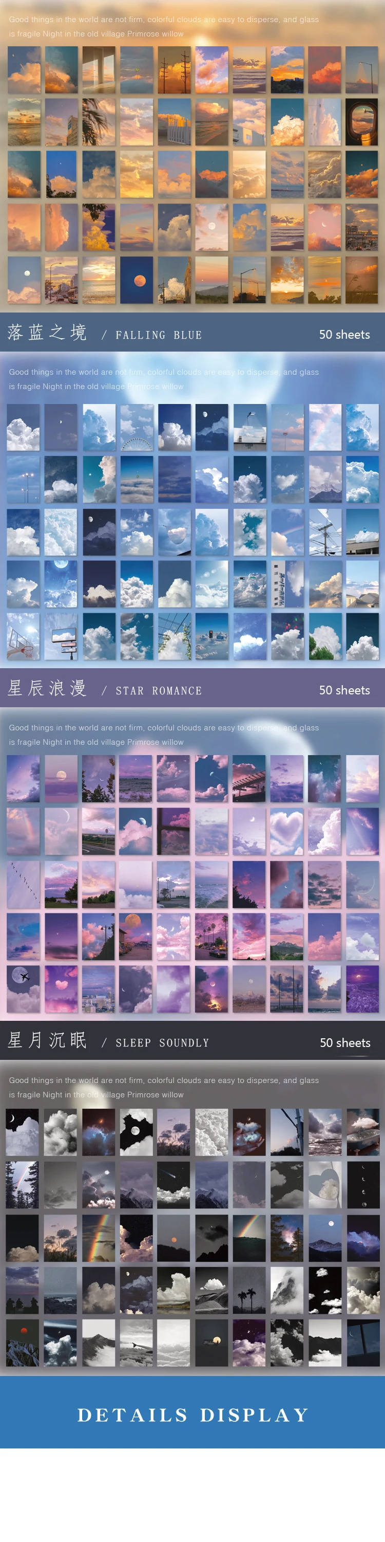 50 Sheets Sky Island Washi Sticker Book Decorative Diary Collage Planner Bullet Journal Craft Scrapbooking Stickers Aesthetic