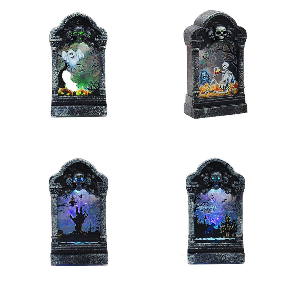 

New Halloween Light Halloween Tombstone Design Portable Lights Toys Party Bar Lantern Decoration Prop about 7.2*3.8*12.6cm