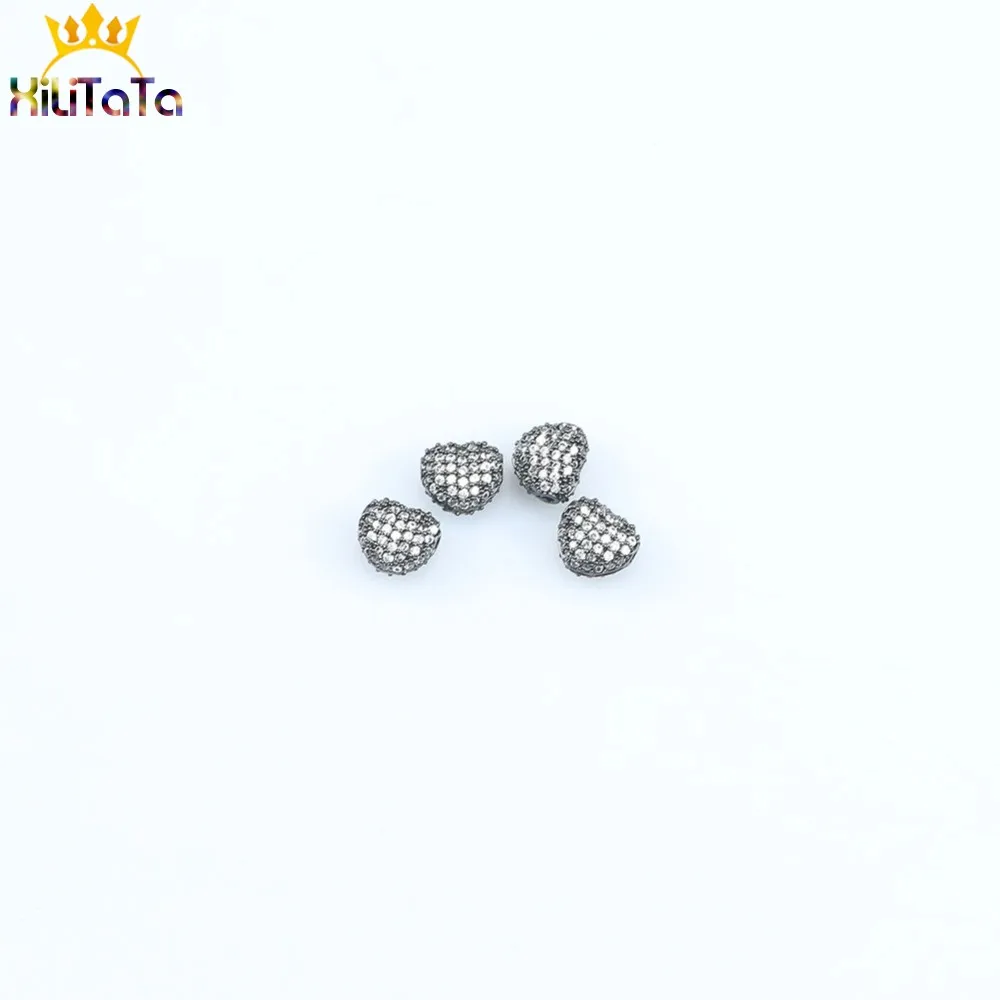 3 teile/los Metall CZ Messing Micro Pflastern Liebe Herz Zirkonia Spacer Perlen Für Schmuck Machen männer Armband Charms zubehör – Detail 9