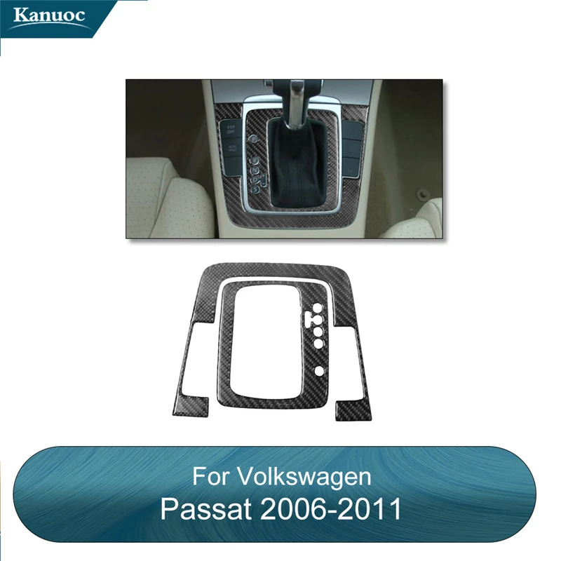 For Volkswagen Passat 2006-2011 Carbon Fiber Trim Cover Black Stickers Styling Car Accessories 2Pcs/set Automatic Gear Panel | Автомобили