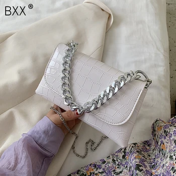 

[BXX] Stone Pattern Small PU Leather Crossbody Bags For Women 2020 Simple Chain Shoulder Handbags Female Travel Bag HN089