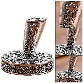 

European Vintage Feather Pen Pen Stand Metal Round Pen Holder Magic Fountain Pen Accessories Stainless Steel Stationery Gift