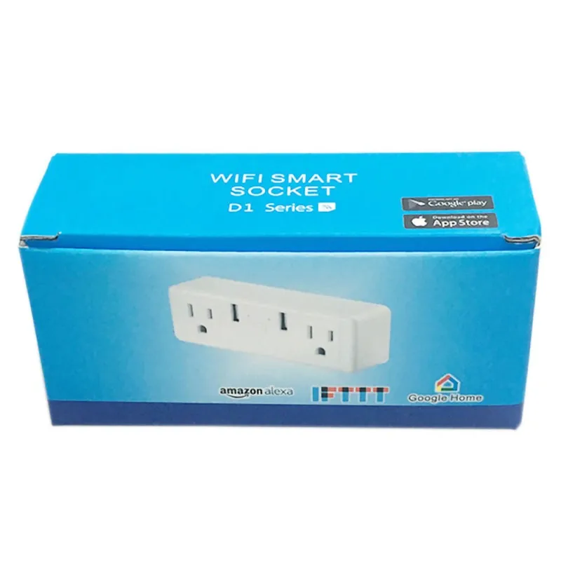 Стандарт США WiFi Smart Plug 2 выход двойной USB порт приложение голосовой пульт дистанционного управления огнеупорная розетка