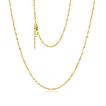 

100% Real 925 Sterling Silver Shine Cable Chain Necklaces for Women DIY Beads Charms Jewelry colar Wholesale