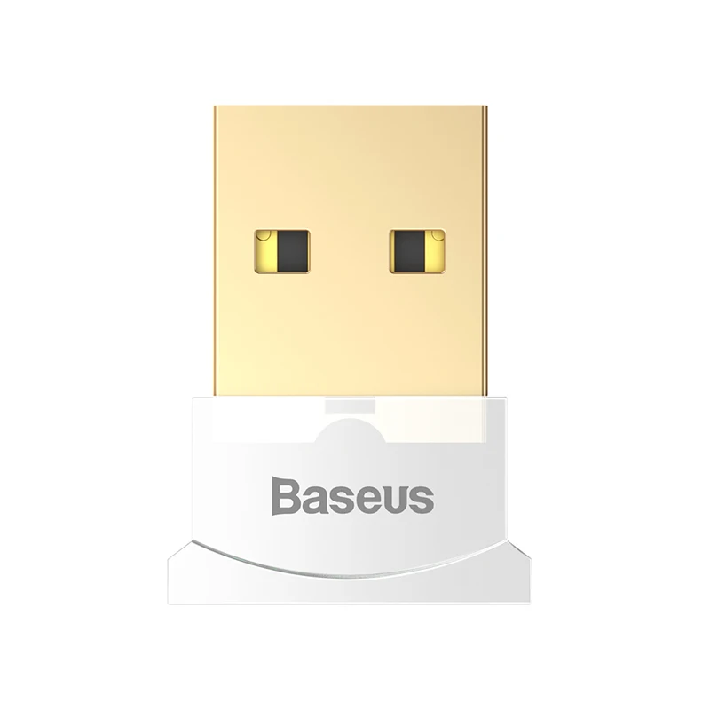 Baseus USB Bluetooth адаптер ключ для компьютера PC PS4 мышь Aux аудио Bluetooth 4,0 4,2 5,0 музыкальный приемник с динамиком передатчик - Color: White