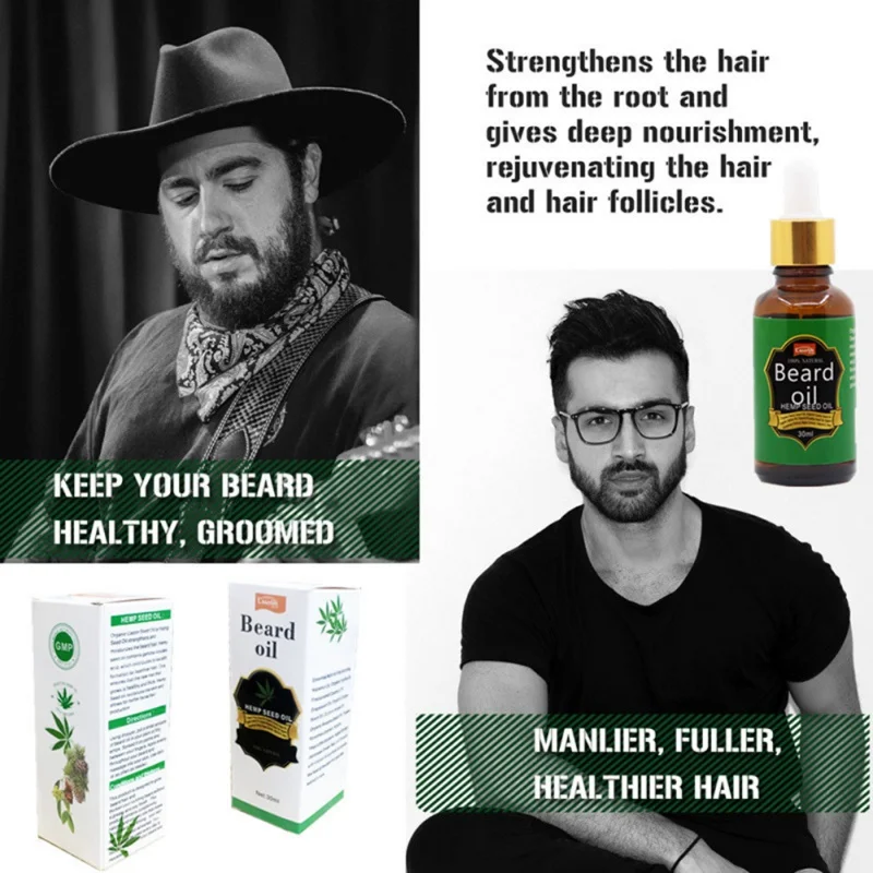 1pc 30ml Natural Organic Barba Olio di Crescita Per Gli Uomini Barba Attrezzi strigliatura e tolettatura Trattamento