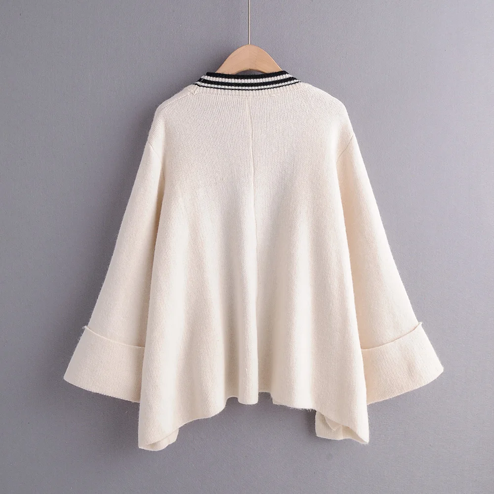 Новинка, Осенний женский свитер, свободный, v-образный вырез, вязаный, с блестками, однотонный, Повседневный, женская верхняя одежда, свитера