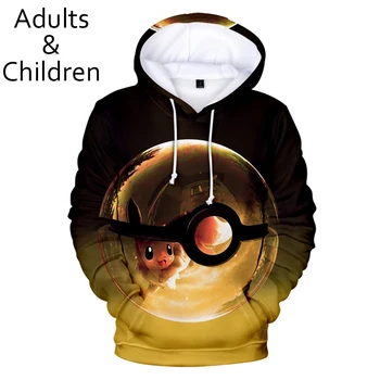 

New printed 3D Pokemon Pikachu Hoodies Men Women Sweatshirts Autumn Kids Hooded Fashion 3D Pikachu Hoodie Boys Girls pullovers