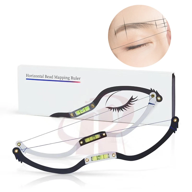 Cadena de mapeo de Microblading con regla para maquillaje permanente, regla de marcado de línea de cejas preincrustadas, herramienta de posicionamiento de cejas, suministro de accesorios PMU