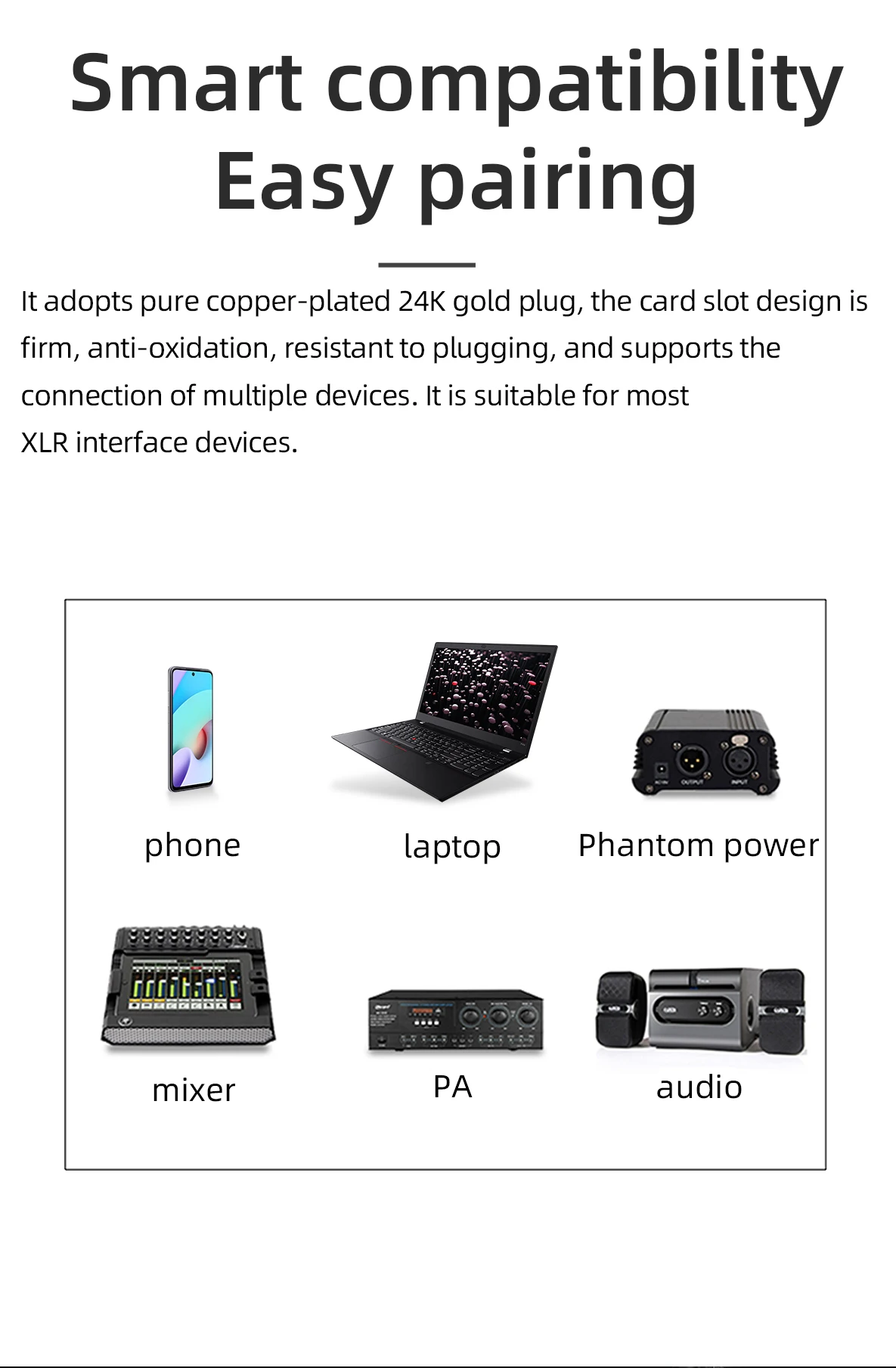 aux xlr jack 3.5 para 6n ofc prata chapeado cabo