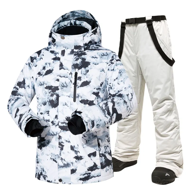 Mens Ski Jacket Pants Combo Jacket Trousers Skiing Waterproof Ski Jacket Men Set Skiing