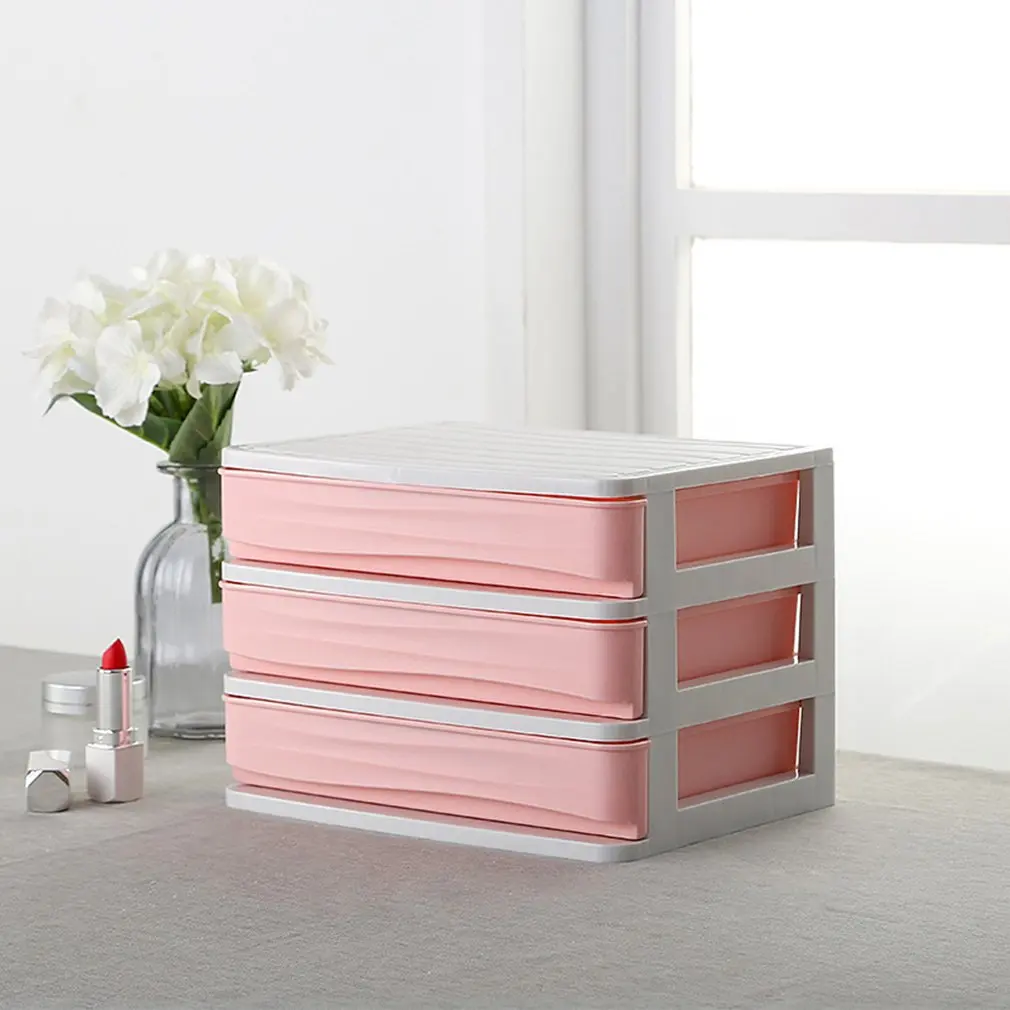 pink 3st floor Большой Настольный ящик для хранения Органайзер Ящик с верхней сеткой слой ювелирных изделий Косметика делитель макияж Чехол - Цвет: pink 3st floor