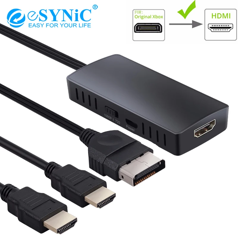 

eSYNiC For Original Xbox to HDMI Converter 1080P / 720P HD Link Cable Compatible For Original Xbox HDMI Adapter