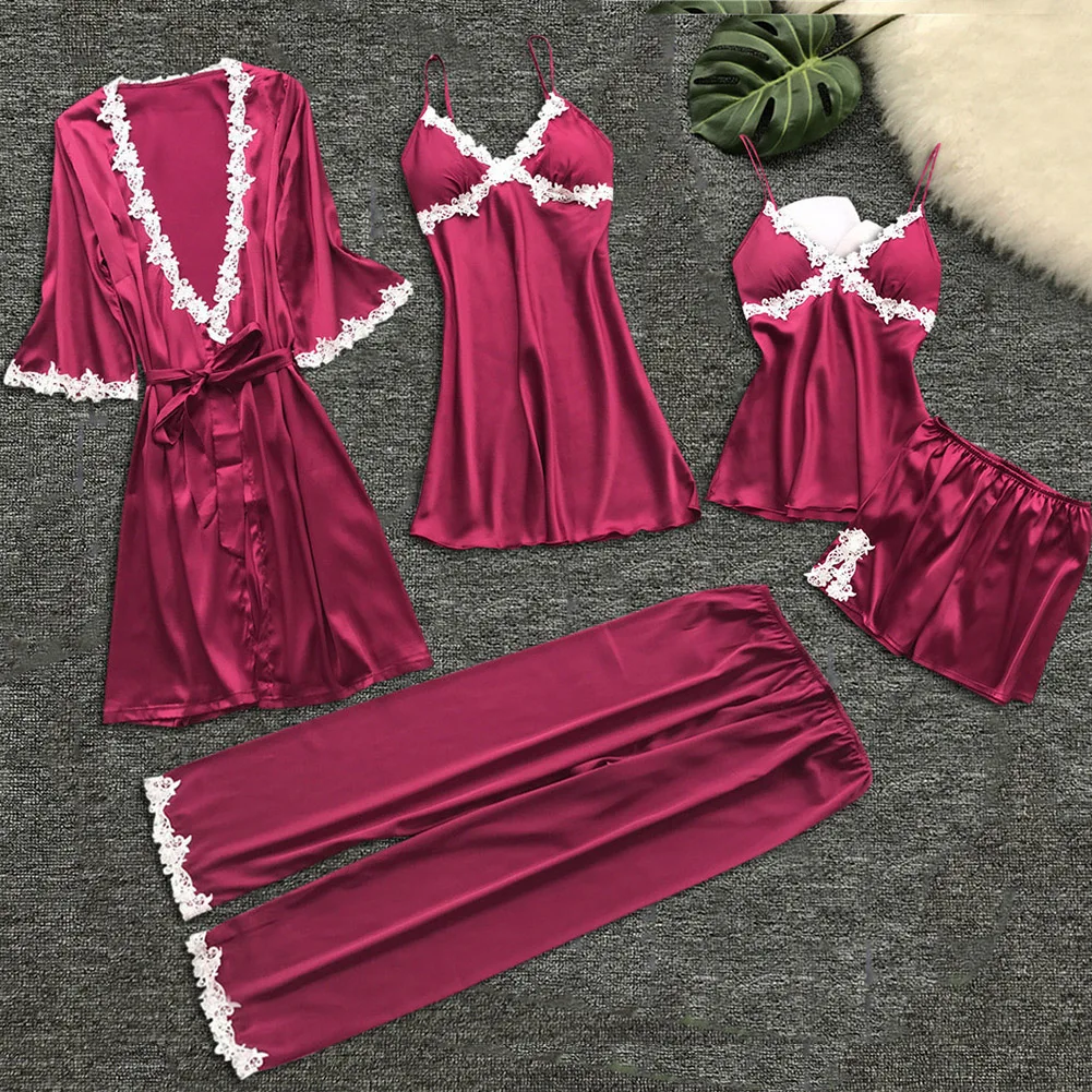 Женское кружевное ночное белье, сексуальное нижнее белье Babydoll, 5 шт., Летний продукт, Женская домашняя одежда, тонкая сексуальная пижама