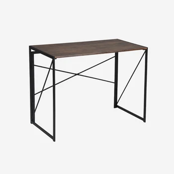 

JURMERRY Industrial Style Folding Laptop Table for Home Office Notebook Desk Writing Desktop Black Frame Work Desk Computer Desk