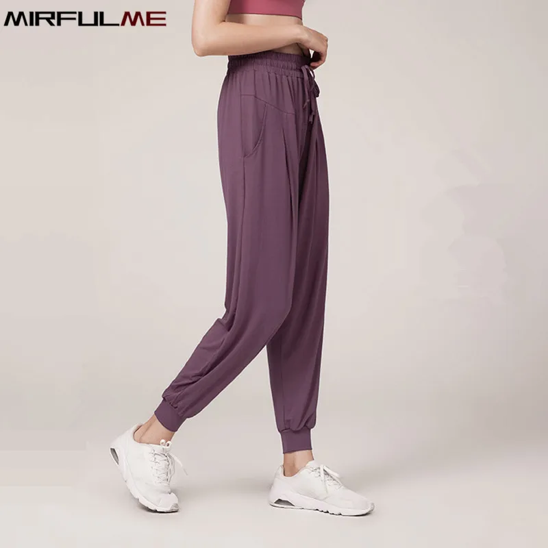 Summer Women Yoga Pants Quick Dry Sport Leggings Loose Thin Jogger Harem Pant Elastic Running Trouser Gym Fitness Bloomers Femme