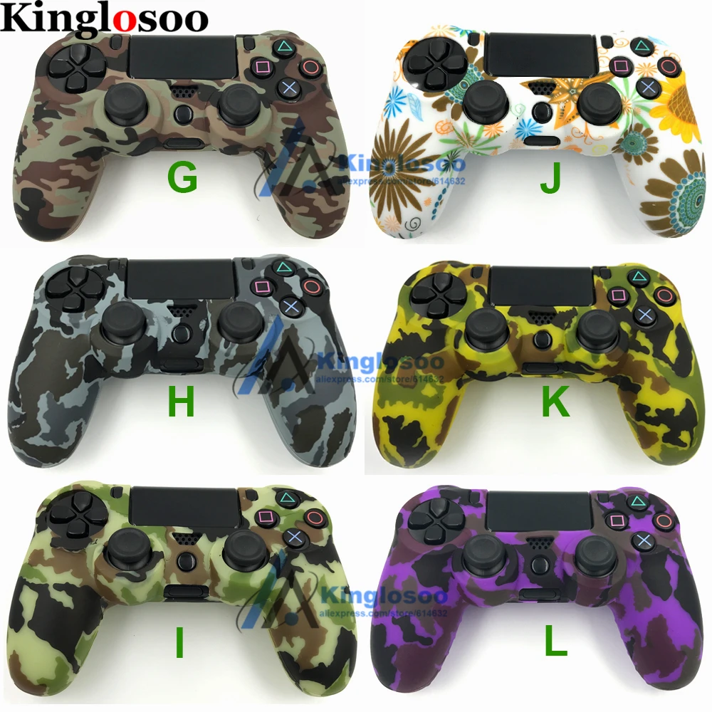 Камуфляжный силиконовый гелевый резиновый мягкий чехол для Dualshock 4 Playstation 4 PS4 Pro Slim