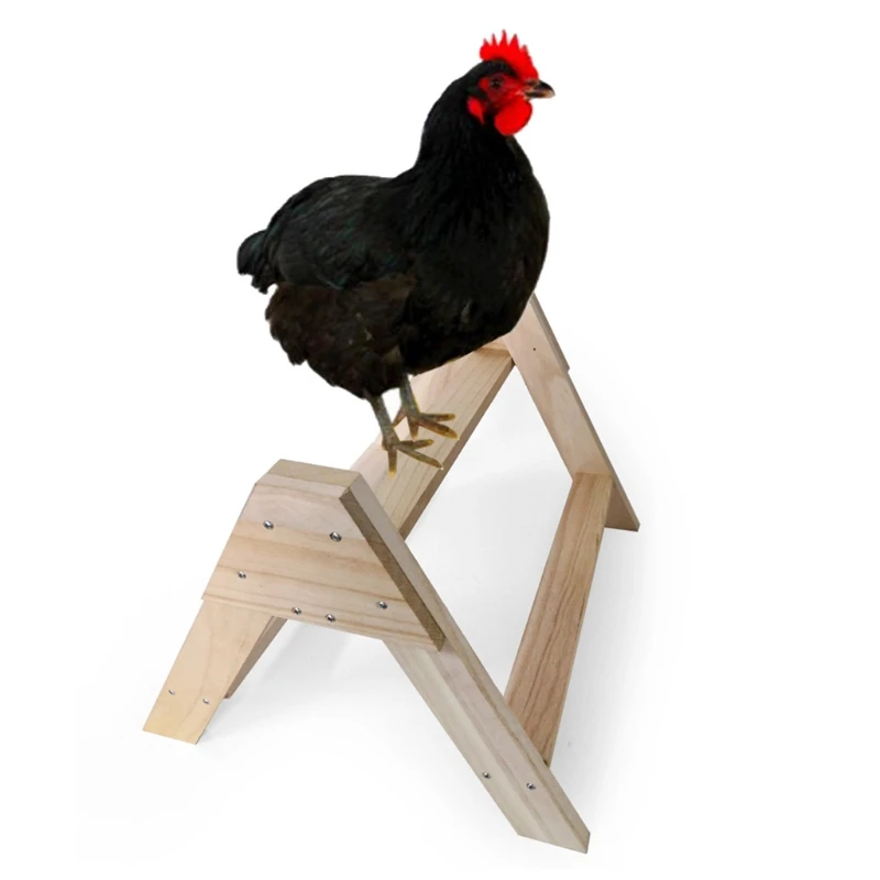 Chicken Perch Wood Stand Pet Hens Large Bird Parrot Coop Roosting Handmade Wooden Tripod Stand