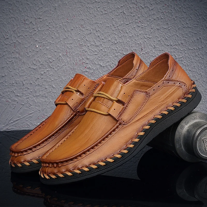 

Spring Breathable Men Casual Shoes Classic Flats Loafers Male British Style Male Loafers Slip-On Driving Shoes Men HC-734